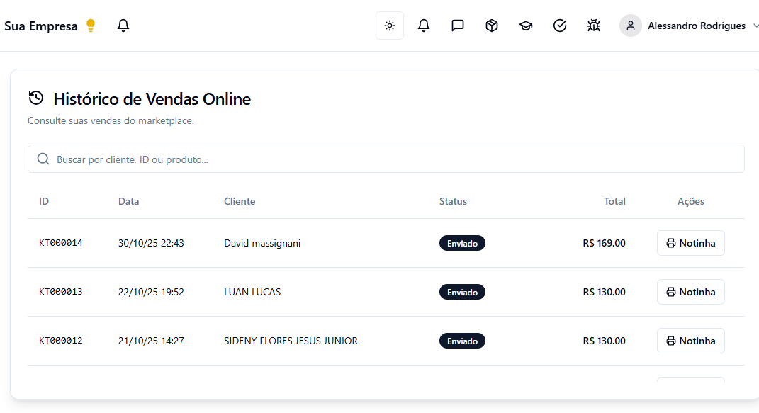Visual do módulo Catálogo online para ampliar canais de venda